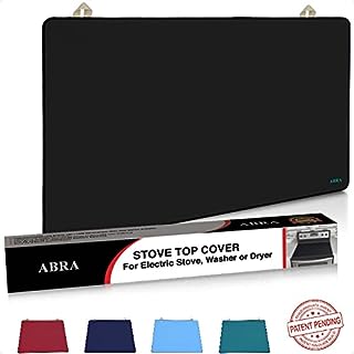 Photo 1 of Abra Stove Top Covers for Electric Stove Top | Glass Stove Top Cover | Thick Natural Rubber | Prevents Scratching | Stove Cover Expands Usable Space (28.5x20.5, Black)
