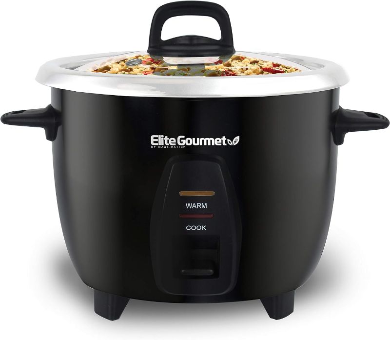 Photo 1 of Elite Gourmet ERC2010B# Electric 10 Cup Rice Cooker with 304 Surgical Grade Stainless Steel Inner Pot Makes Soups, Stews, Grains, Cereals, Keep Warm Feature, cups cooked (5 Cups uncooked), Black
