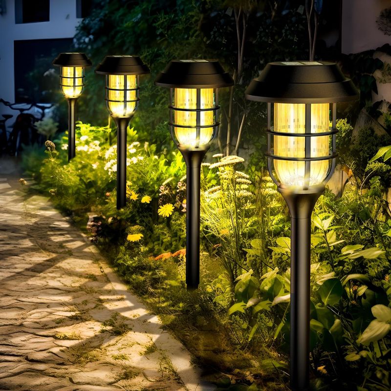Photo 1 of SOLPEX 8 Pack Solar Garden Lights, Warm White Solar Pathway Lights Outdoor, Bright LED Outdoor Lights for Yard, Landscape, Path, Patio, Driveway and Walkway
