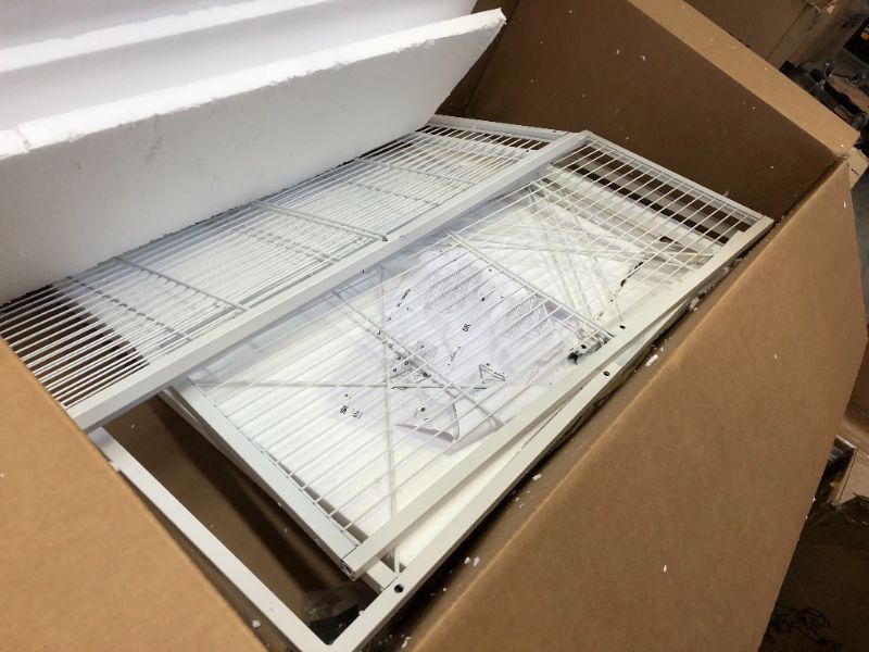 Photo 1 of SONGMICS 3-Tier Metal Storage Rack with Wheels, Mesh Shelving Unit with X Side Frames, 31.5-Inch Width, for Entryway, Kitchen, Living Room, Bathroom, Industrial Style, White UBSC183W01 White 12.6 x 31.5 x 33.7 Inches