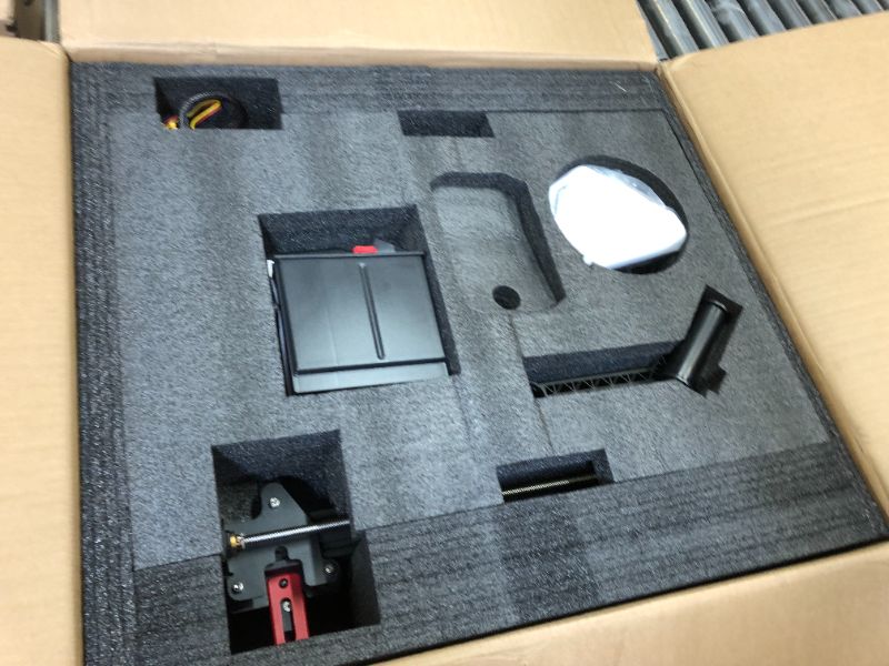 Photo 2 of PARTS ONLY Creality Official Ender 3 Max Neo 3D Printer, Plus Upgrade Large Size 3D Printers with CR Touch Auto Leveling Bed, Filament Sensor, Z-axis Double Screw, Printing Size 300x300x320 mm
unable to test, missing parts, unknown whats missing. recommen