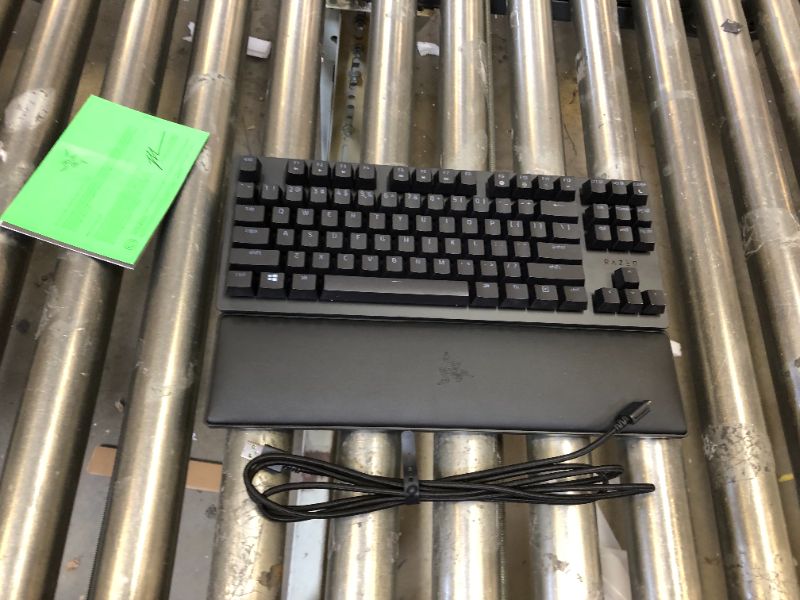 Photo 2 of Razer Huntsman V2 TKL Tenkeyless Gaming Keyboard: Fastest Clicky Optical Switches Gen2 w/ Sound Dampeners & 8000Hz Polling Rate - Detachable TypeC Cable, Classic Black (Renewed) Huntsman V2 TenKeyLess (TKL) Clicky Optical Switches