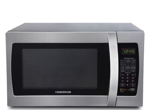 Photo 1 of Farberware
1.3 Cu. Ft. Stainless Steel Black 1100-Watt Microwave Oven with Sensor