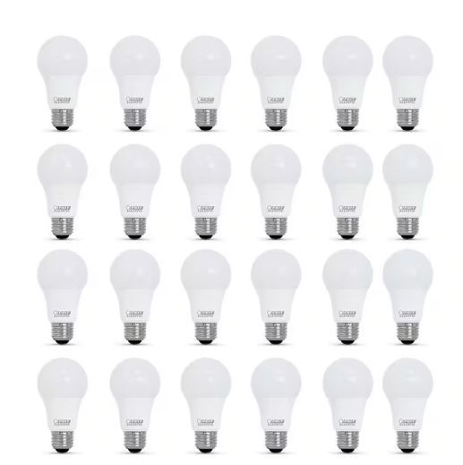 Photo 1 of 60-Watt Equivalent A19 Dimmable CEC Title 20 Compliant ENERGY STAR 90+ CRI E26 LED Light Bulb Soft White 2700K (24-Pack)
