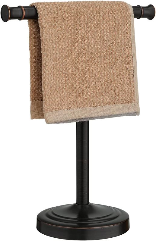 Photo 1 of 10 Inch Oil Rubbed Bronze Towel Stand Hand Towel Holder Bathroom Kitchen Vanity Countertop T-Shape Towel Rack Free Standing Stainless Steel Towel Bar Towel Ring