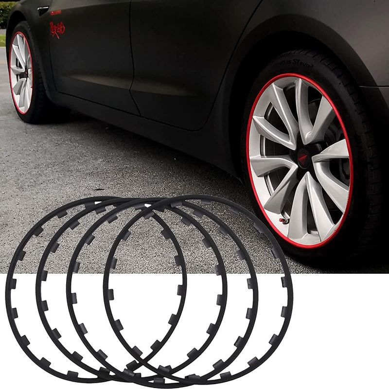 Photo 1 of Wheel Rim Protector,Car Wheel Edge Rim Protection,Fit for Cars,Trucks,Tesla,Set of 4?Black,17inch?