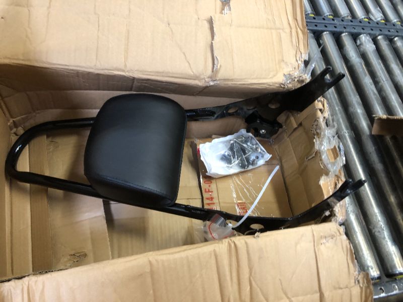 Photo 2 of ECOTRIC Detachable Sissy Bar with Backrest Compatible with 2004-Up Harley Sportster XL883C 883R XL1200R 1200C 1200S XLH883 XLH1200 Motorcycle Backrest W/Cushion Pad