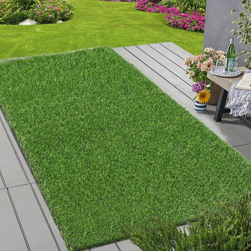 Photo 1 of Hebe Fake  Turf Grass Pad for Dogs 3x5 Ft Artificial Grass Rug Artificial Turf Area Rug Grass Mat Synthetic Grass Carpet for Dog Pets Patio Garden Lawn Landscape Balcony