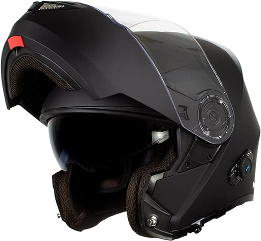 Photo 1 of Milwaukee Helmets H7005 Flat Black 'MayDay' Modular Motorcycle Helmet w/ Intercom - Built-in Speaker and Microphone for Men / Women
size XL