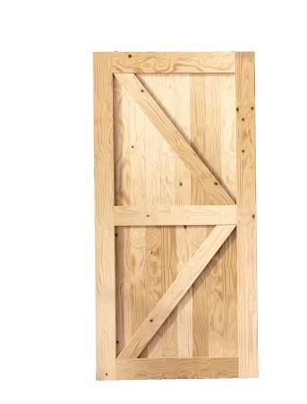 Photo 1 of 42 in. x 84 in. 5-in-1 Design Solid Natural Pine Wood Panel Interior Sliding Barn Door Slab with Frame
