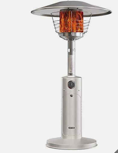 Photo 1 of EAST OAK 11000 BTU Tabletop Propane Patio Heater White
