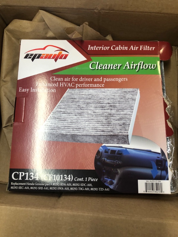 Photo 2 of EPAuto CP134 (CF10134) Premium Cabin Air Filter includes Activated Carbon