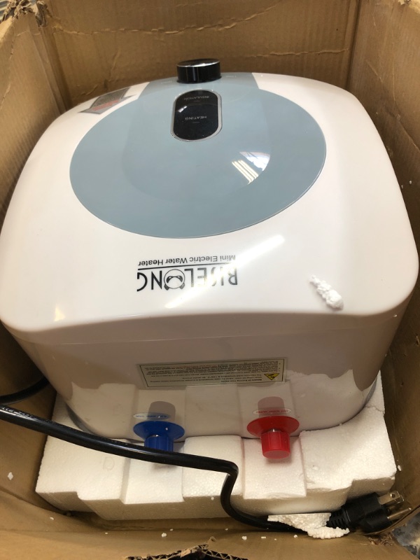 Photo 2 of 110V-120V 1.5Kw Small Under Sink Tank 2.5 Gallon Water Heater Hot Storage,Mini Instant Electric RV TR Trailer Kitchen Compact Point-of-Use

