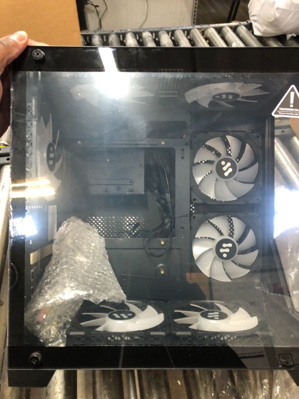 Photo 1 of KEDIERS Micro ATX Tower PC Case 7 ARGB Fans Gaming PC Mini Case with 2*Tempered Glass C770 black