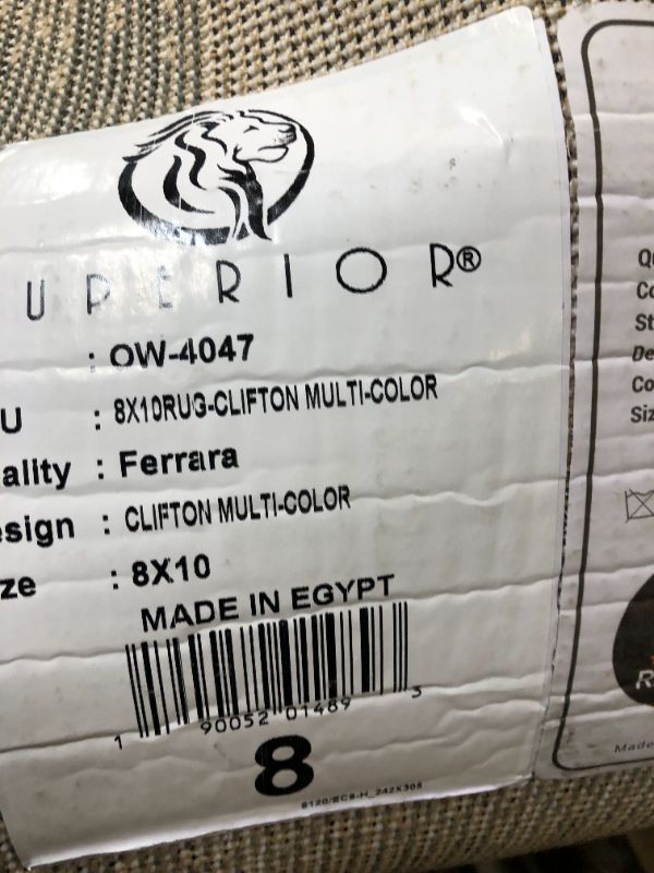 Photo 3 of Clifton Brown 8 ft. x 10 ft. Rectangle Color Block Tile Geometric Polypropylene Area Rug
