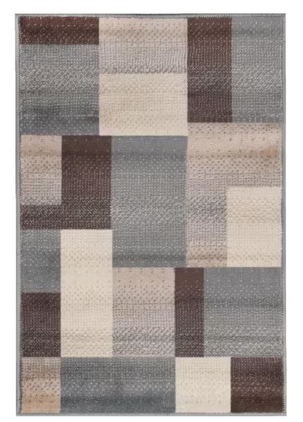 Photo 1 of Clifton Brown 8 ft. x 10 ft. Rectangle Color Block Tile Geometric Polypropylene Area Rug
