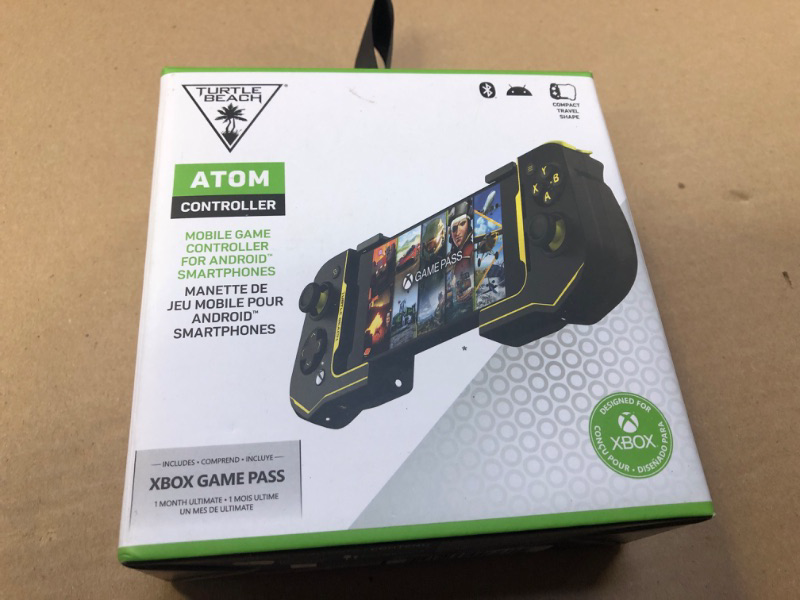 Photo 2 of Turtle Beach Atom Mobile Game Controller with Bluetooth for Cloud Gaming on Xbox Game Pass with Android Mobile Devices - Compact Shape, and Console Style Controls – Black/Yellow