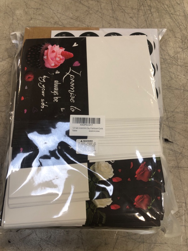 Photo 2 of 120 Sets Valentine's Day Cards with Envelopes Stickers Assortment Bulk 6 Designs of Blank Vintage Heart Bear Rose Chalkboard Valentines Cards Greeting Cards 4 x 6 for Her Him Valentine's Day