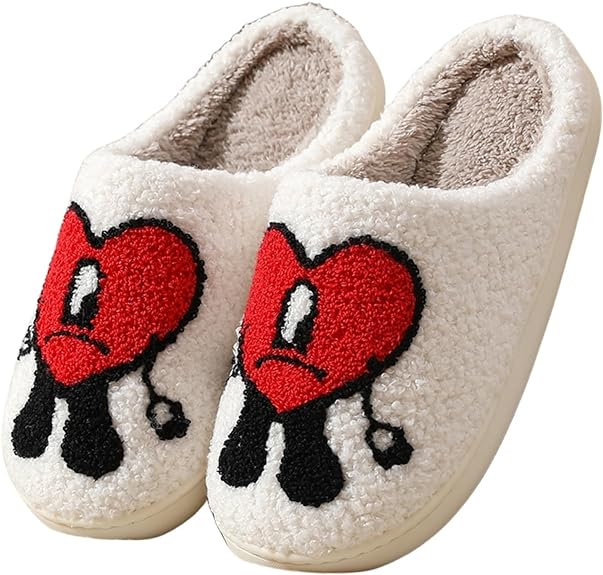 Photo 1 of LEZIRTOI Bad Cute Bunny Slippers For Women Men Couple Casual Shoes Cartoon Plush Indoor Outdoor Slipper Winter Love Pattern Slippers House Slippers Cozy Furry Slippers
