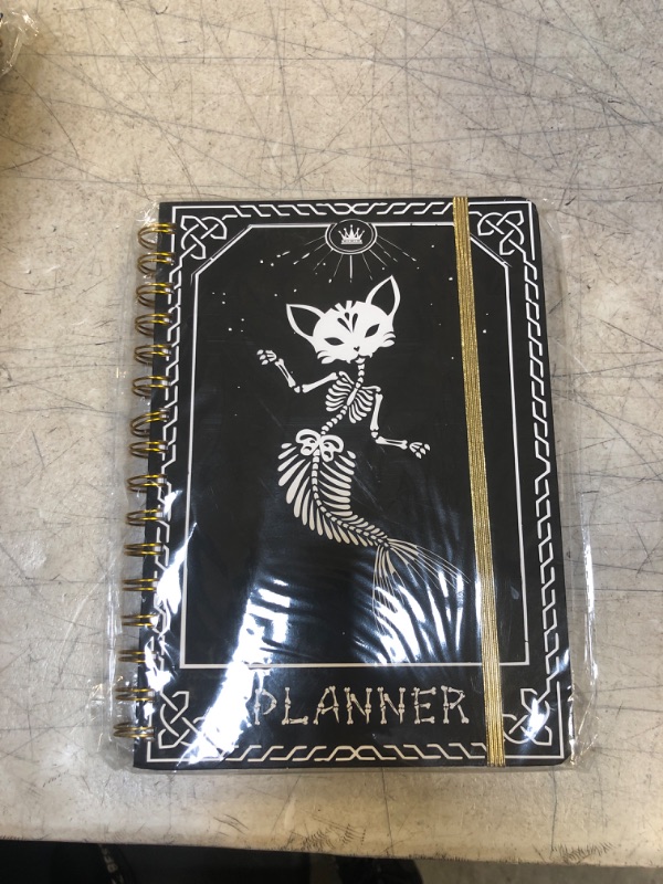 Photo 2 of 2024 Planner, 12-Month Weekly Monthly Planner from JAN.2024 to DEC.2024, 8.4" X 6", Planner Notebook with Spiral Bound, Stickers & Sticky Index Tabs, Fox-Fish Skull
