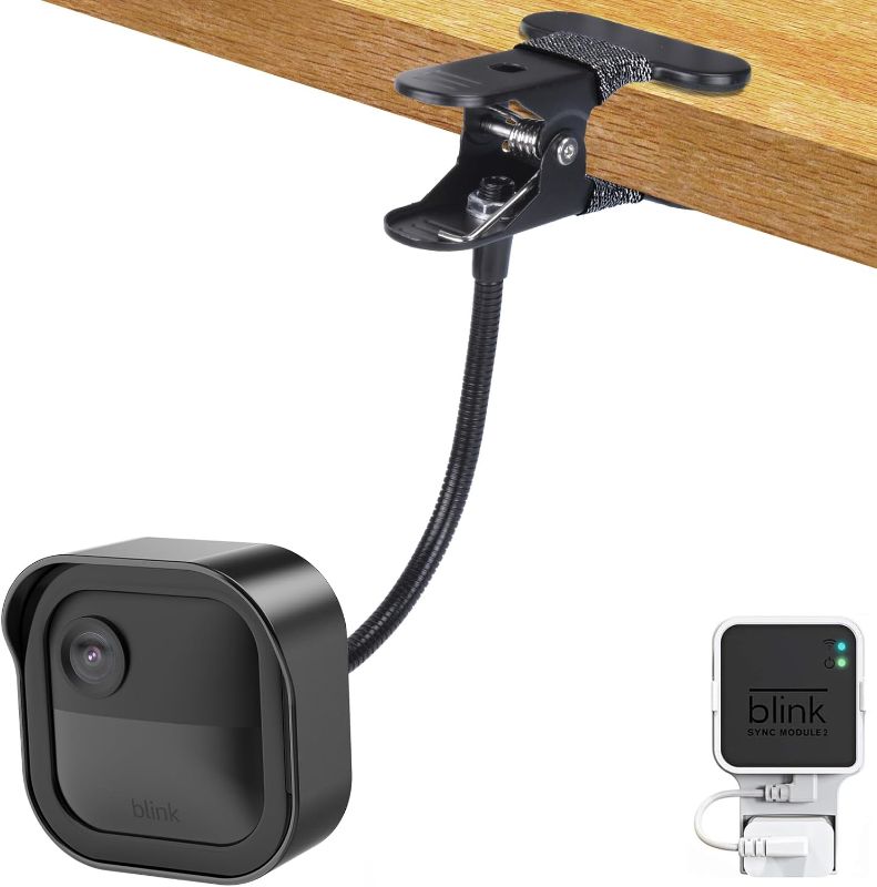 Photo 1 of Clip Clamp Mount for Blink Outdoor 4 (4th Gen), 1 Pack Weatherproof Housing and Sync Module 2 Mount to Attach Your Camera Anywhere with No Tools
