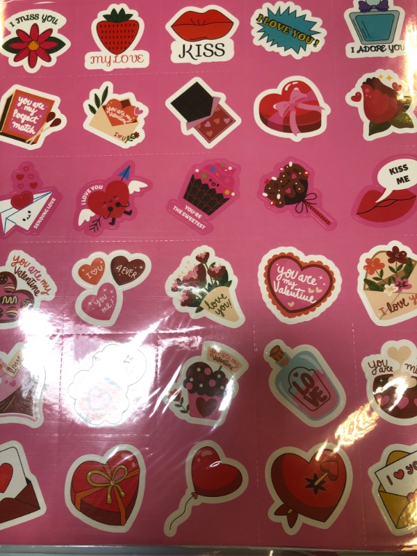 Photo 2 of  204 PCS Valentines Day Stickers - Valentines Cards with Valentines Stickers for Kids - Valentines Day Gifts for Kids - Kids Valentines Day Gifts for School - Valentines for Kids Classroom
