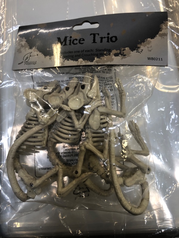 Photo 2 of Crazy Bonez Creepy Skeleton Mice Trio 