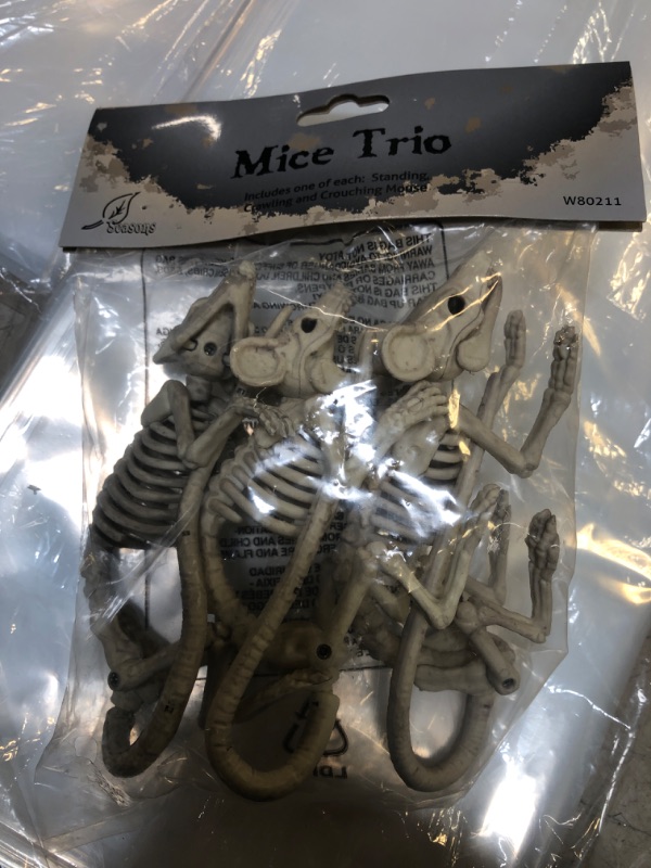 Photo 1 of Crazy Bonez Creepy Skeleton Mice Trio 
