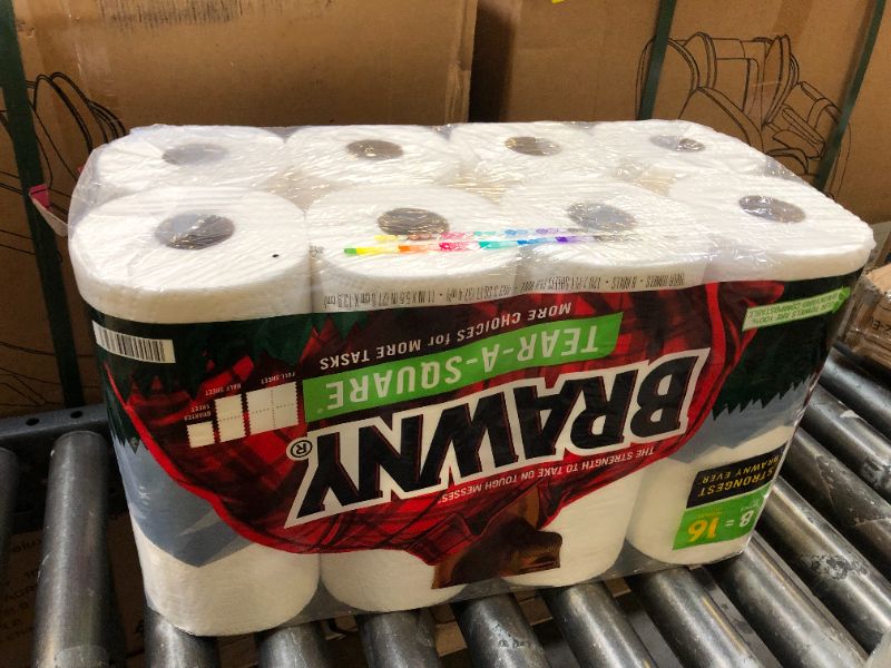 Photo 1 of Brawny® Tear-A-Square® Paper Towels, 8 Double Rolls = 16 Regular Rolls