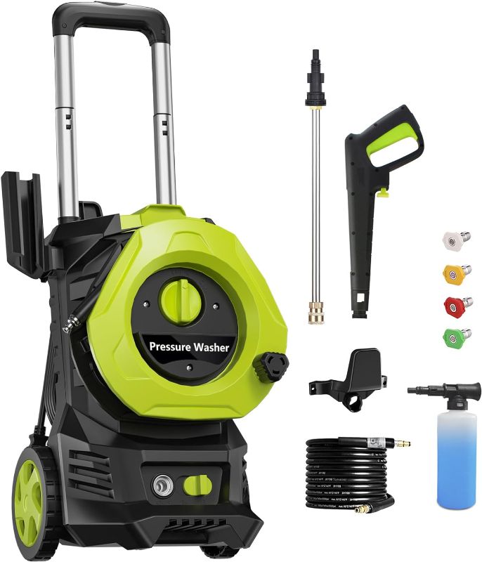 Photo 1 of Pecticho Electric Pressure Washer 4000PSI Max 2.5 GPM Electric Power Washer with 25 Feet Hose,16.4 Feet Power Cord, Car Wash Machine Blue Ideal Cleaning for Garden,Patio.
