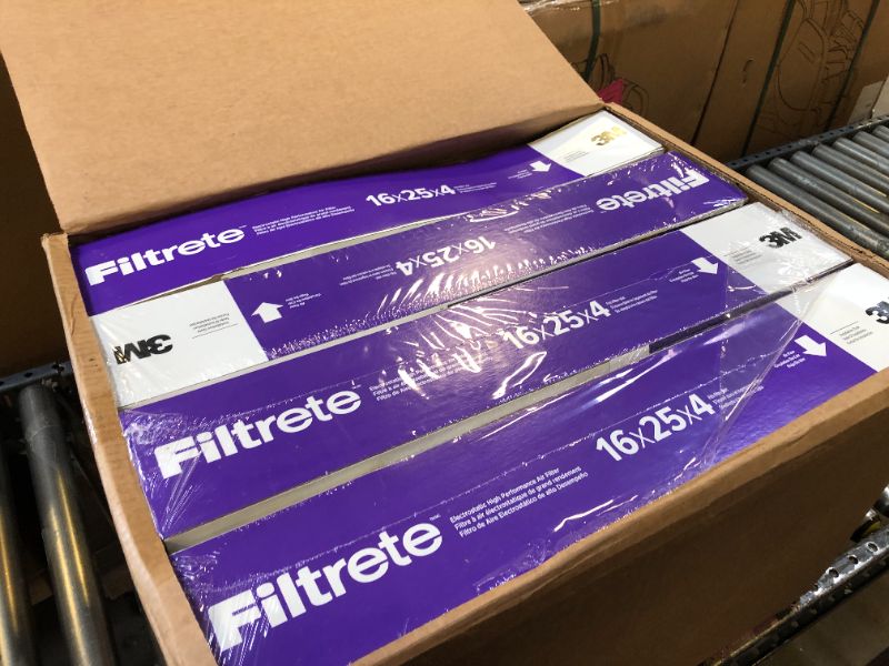 Photo 2 of 4 pack!!! Pleated Air Filter, Ultra Allergen Reduction, 3 Months, Purple, 16x25x4-In.