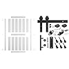 Photo 1 of 44''x 84'' Sliding Barn Door with 8 Ft Barn Door Hardware Kit& Handle& Floor Guides,Pre-Drilled Holes Easy Assembly - Include Installation Manual, Water-Proof PVC Surface, H-Frame, White