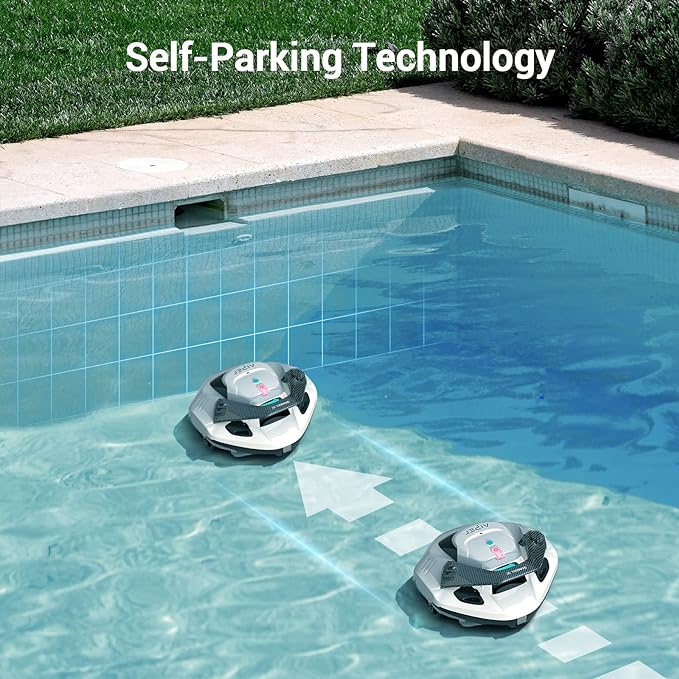 Photo 1 of AIPER Seagull SE Cordless Robotic Pool Cleaner, Pool Vacuum Lasts 90 Mins, LED Indicator, Self-Parking, Ideal for Above Ground Pools up to 860 Sq.ft - White