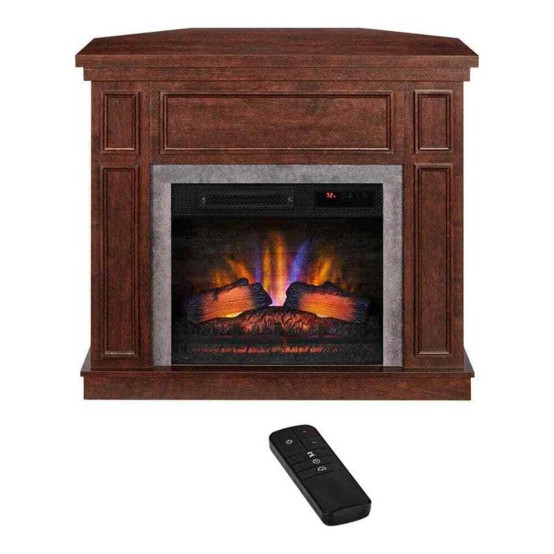 Photo 1 of Granville 43 in. W Freestanding Convertible Media Console Electric Fireplace in
