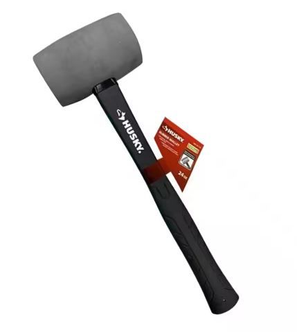 Photo 1 of 24 oz. Gray Rubber Mallet with 14 in. Fiberglass Handle
