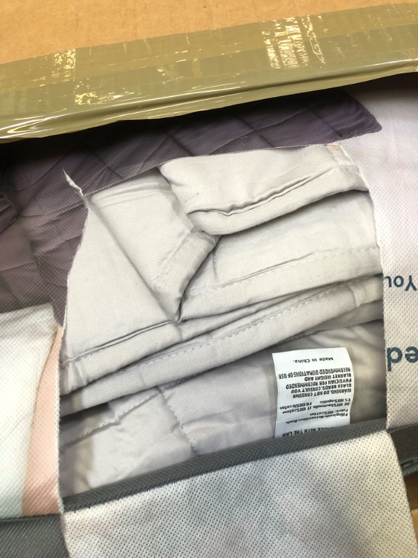 Photo 1 of Weighted Idea Cooling Weighted Blanket Queen Size 15 Pounds for Adults (60"x80", Light Grey) with Premium Glass Beads Light Grey 60''x80'', 15 lbs