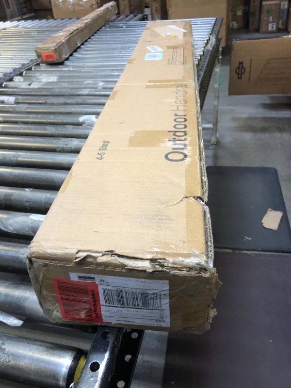 Photo 1 of VIVOSUN Outdoor Handrail, 4-5 Step Stair Handrail, 54" x 36" Fits 1 to 5 Steps, Wrought Mattle Iron Stair Railing with Curved Ends for Concrete Steps, Porch Steps, One-Step Assembly, Black 4-5 Steps Curve