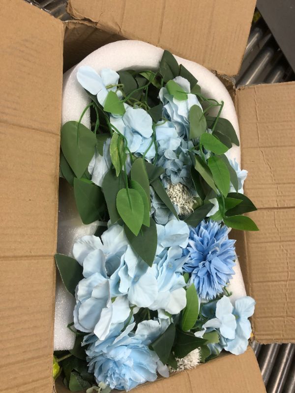 Photo 1 of KAHAUL 2PC of 39 Inches Artificial Blue Floral Swag for Arch Garden Party, Table Centerpiece, Flower Arrangements, Wedding Reception Decorations, Wall Décor