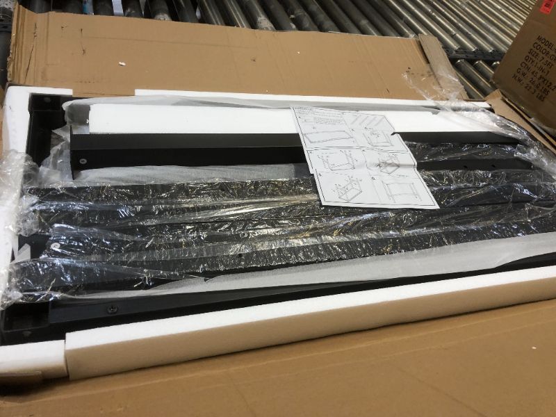 Photo 1 of Teraves Bar Table with Solid Metal Frame,Counter Height Dining Table Kitchen Bar Table for Dining Room,Living Room (39.37", Black Oak) 39.37" Black Oak