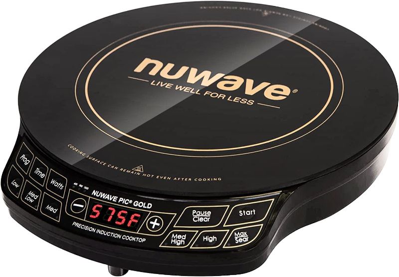 Photo 1 of 
Nuwave Gold Precision Induction Cooktop, Portable, Powerful with Large 8” Heating Coil,100°F to 575°F, 3 Wattage Settings, 12” Heat-Resistant Cooking Surface
