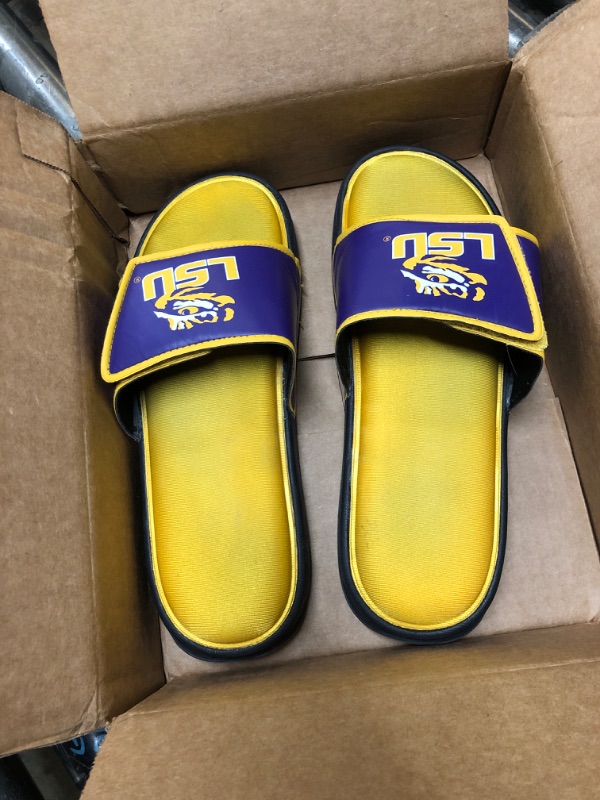 Photo 3 of FOCO Mens NCAA College Team Logo Sport Shower Foam Slide Flip Flop Sandals LSU Tigers 11-12 Team Color