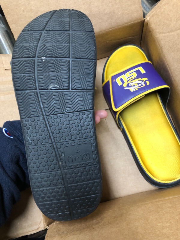 Photo 2 of FOCO Mens NCAA College Team Logo Sport Shower Foam Slide Flip Flop Sandals LSU Tigers 11-12 Team Color