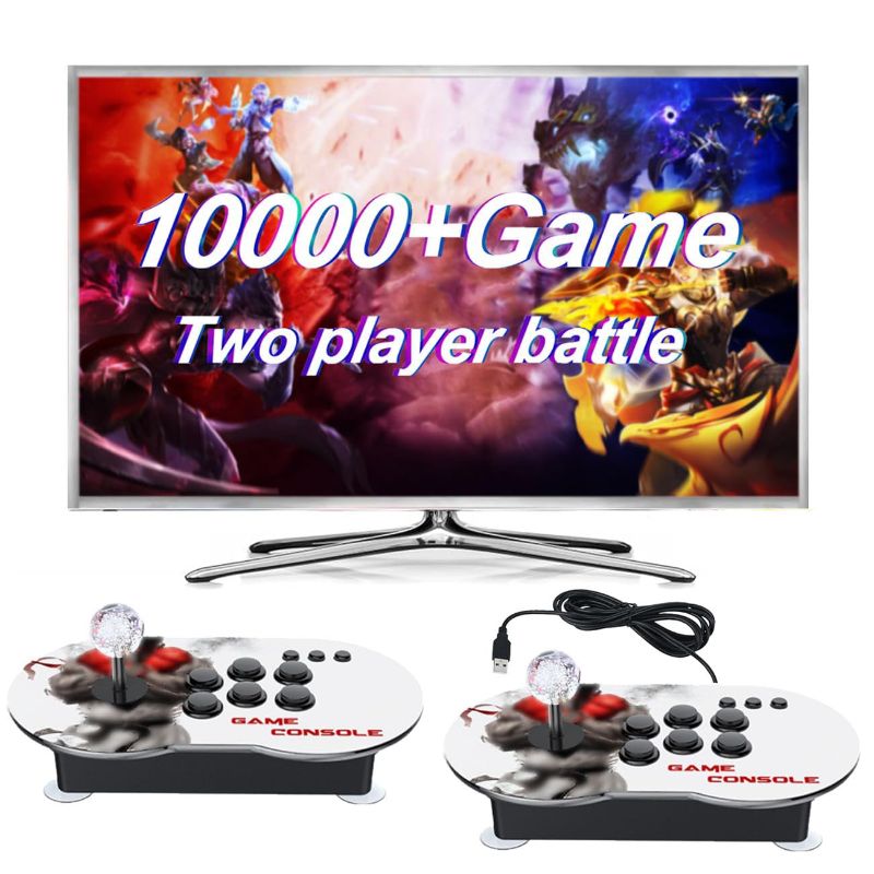 Photo 1 of Arcade Game Console, 10000 Classic Games,8-Bit PS1 FC & Plug and Play, 2 Wired Joysticks, 1280x720P High Definition Retro Game Console for PC Projector TV, 2-4 Players Favorite List
