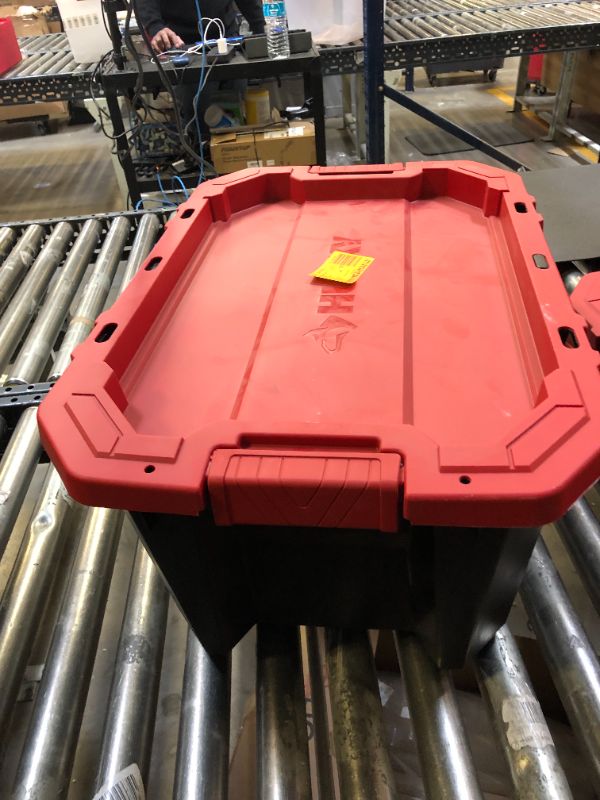 Photo 1 of 15 Gal. Black and Red Latch and Stack Tote