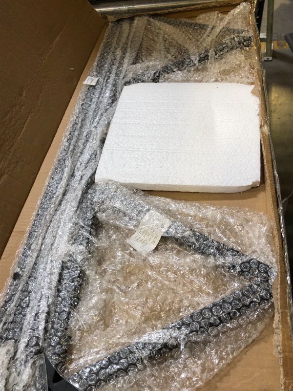 Photo 1 of MyGift 36 Inch Triangular Plant Stand - Modern Torched Wood and Black Metal Frame Flower Rack Potted Plant Pedestal Holder, Rustic Farmhouse Corner Accent Table