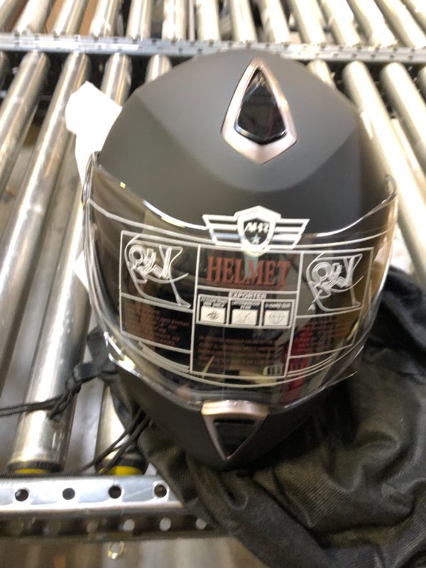 Photo 1 of AHR Motorcycle Helmet Dual Visor Modular Flip up Full Face Helmet DOT Approved - AHR Helmet Run-M1 & M3 for Adult Motorbike Street Bike Moped Racing M1 - Matt Black X-Large