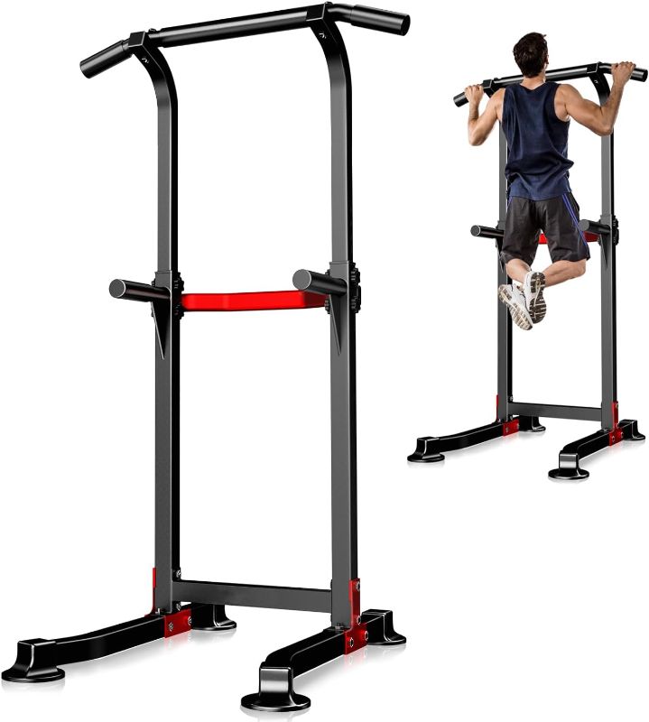 Photo 1 of ZENOVA Pull Up Bar Stand Pull Up Station Power Tower Strength Training Equipment Multi-Function Gym Equipment for Pull Up/Dip/Chin Up/Abdominal Exercise
