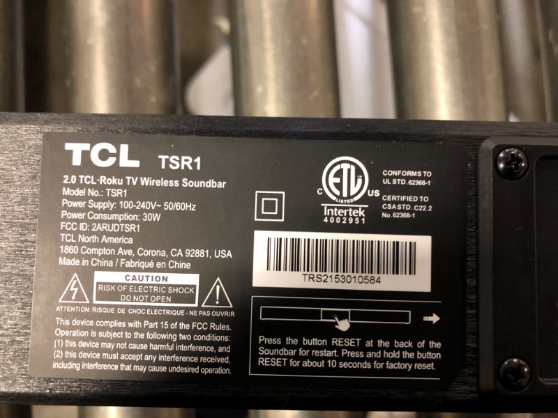 Photo 4 of TCL Alto R1 Roku TV Wireless 2.0 Channel Sound Bar for Roku TV, Bluetooth – TSR1-NA 31.5-inch, Black