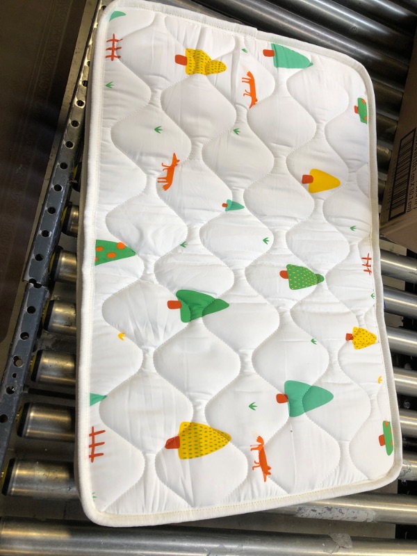 Photo 2 of Baby Bassinet Mattress 30 x 20 inches- Firm Support and Comfort Premium Foam,Noiseless and Odorless,Hypoallergenic Small Crib Mattress, Fits Moses Basket, Dual Sided with Soft Breathable Fabric Lovely Forest 30" X 20"