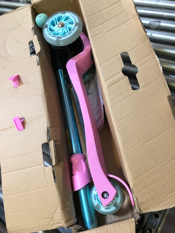 Photo 2 of 3 Wheel Scooter for Kids, Kids Scooter with Light Up Wheels, Sturdy Deck Design, and 4 Height Adjustable Suitable for Kids Ages 3-12 Pink